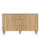 Skjenk ARANGO 150x85 cm -  dører - 3 skuffer - eik hickory