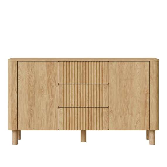Skjenk ARANGO 150x85 cm -  dører - 3 skuffer - eik hickory