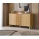Skjenk ARANGO 150x85 cm -  dører - 3 skuffer - eik hickory