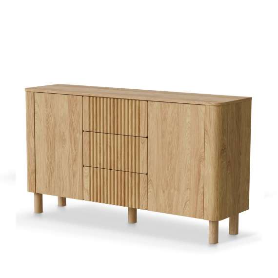 Skjenk ARANGO 150x85 cm -  dører - 3 skuffer - eik hickory