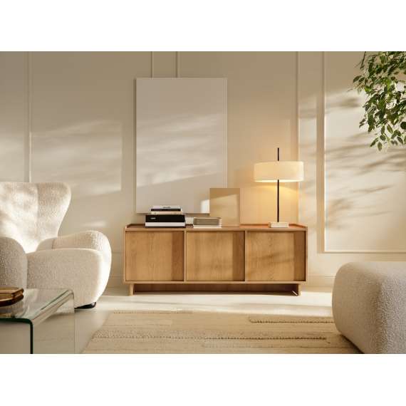 Tv-benk Yasumi 147x55 cm - eik - 3 dører
