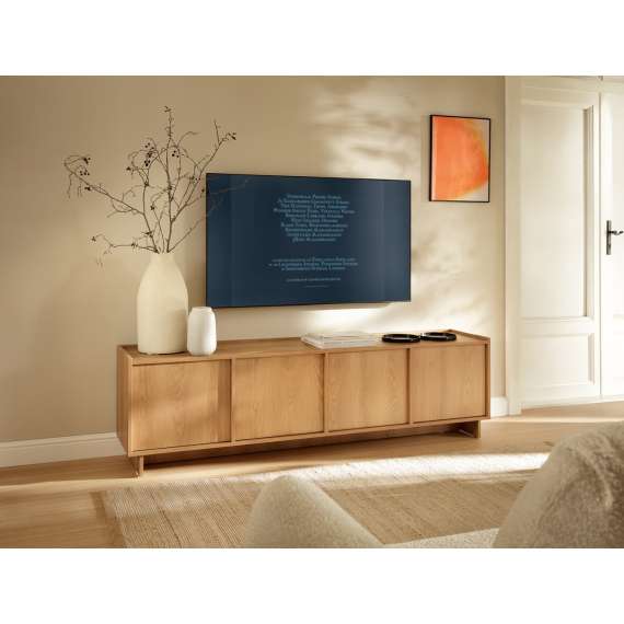 Tv-benk Yasumi 195x55 cm - eik - 4 dører