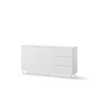 Skjenk Mila 151x80 cm - hvit - 2 dører - 3 skuffer