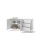 Skjenk Mila 151x80 cm - hvit - 2 dører - 3 skuffer