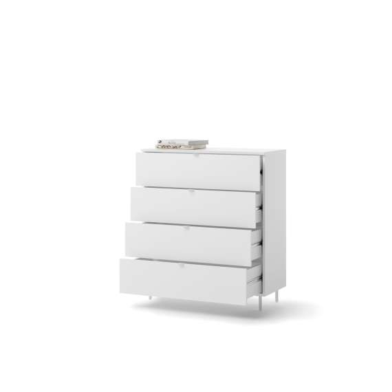 Kommode Mila 90x103 cm - hvit - skuffer
