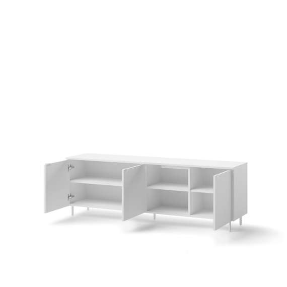 Tv-benk Mila 167x56 cm - hvit - 3 dører