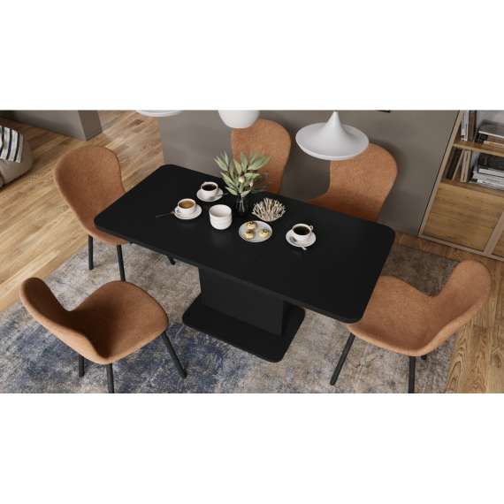 Sofabord ASTON MINI - 110-138x70 cm - svart matt