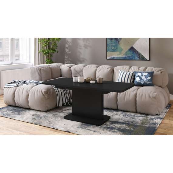 Sofabord ASTON MINI - 110-138x70 cm - svart matt