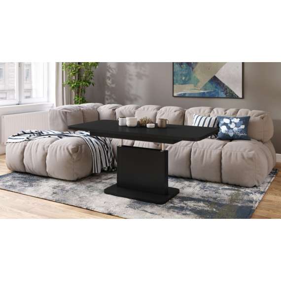 Sofabord ASTON MINI - 110-138x70 cm - svart matt