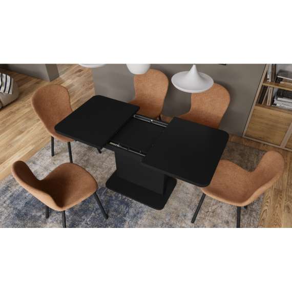 Sofabord ASTON MINI - 110-138x70 cm - svart matt