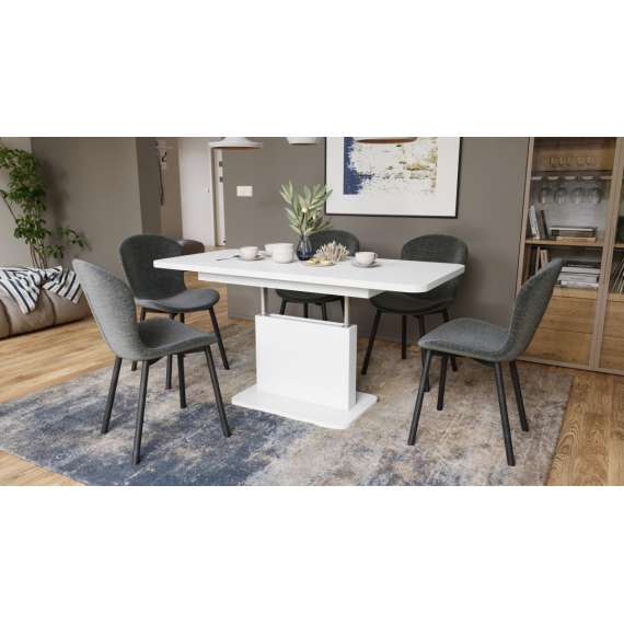 Sofabord ASTON MINI - 110-138x70 cm - hvit matt