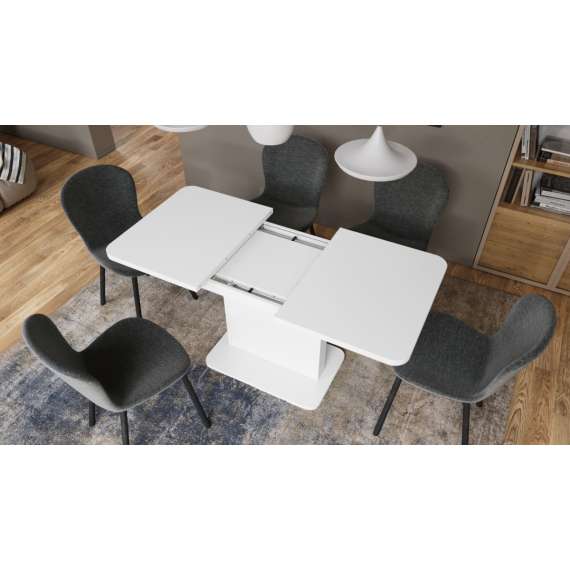 Sofabord ASTON MINI - 110-138x70 cm - hvit matt