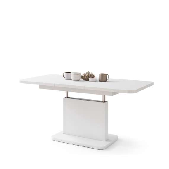 Sofabord ASTON MINI - 110-138x70 cm - hvit matt