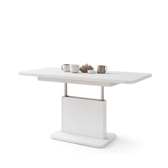 Sofabord ASTON MINI - 110-138x70 cm - hvit matt