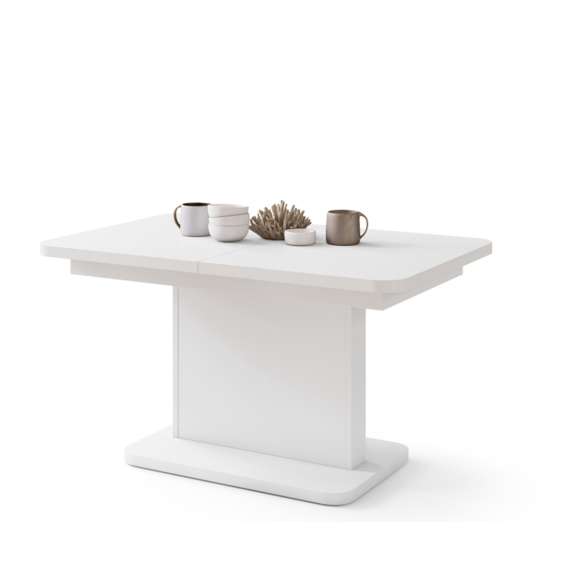 Sofabord ASTON MINI - 110-138x70 cm - hvit matt