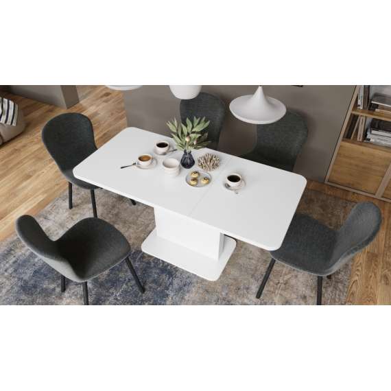 Sofabord ASTON MINI - 110-138x70 cm - hvit matt