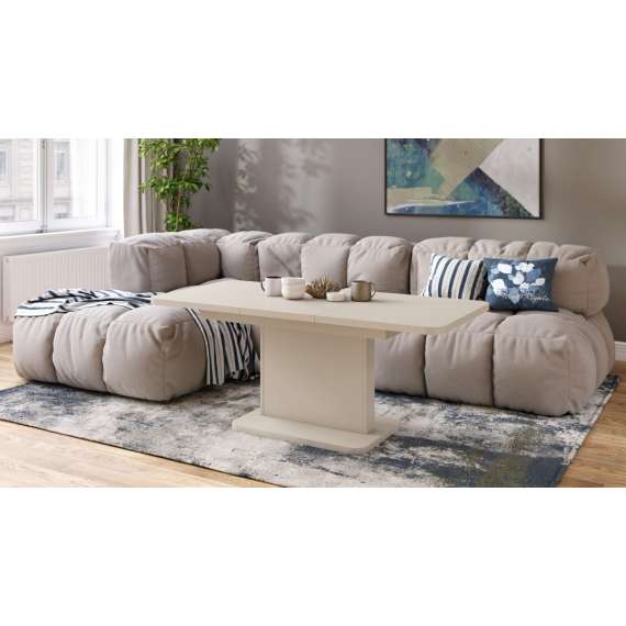 Sofabord ASTON MINI - 110-138x70 cm - beige matt