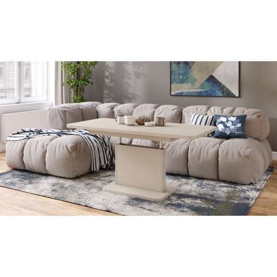 Sofabord ASTON MINI - 110-138x70 cm - beige matt