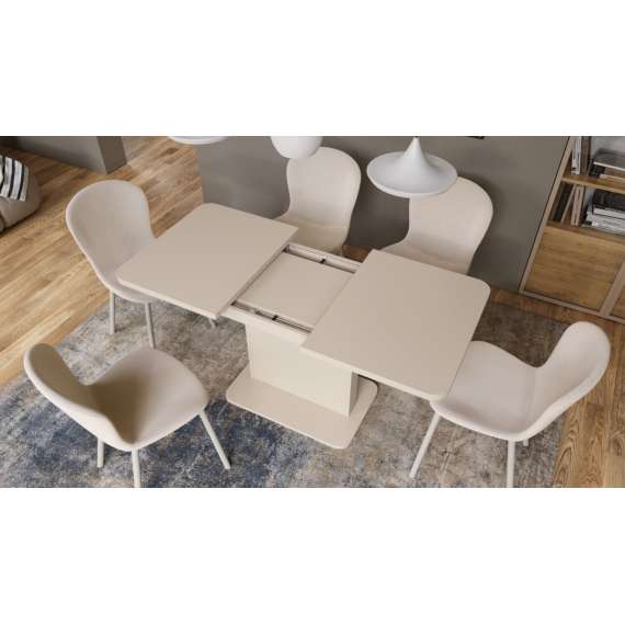 Sofabord ASTON MINI - 110-138x70 cm - beige matt