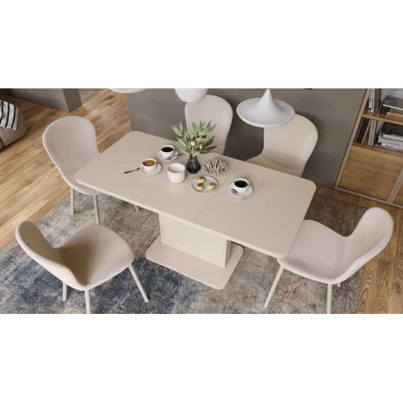 Sofabord ASTON MINI - 110-138x70 cm - beige matt