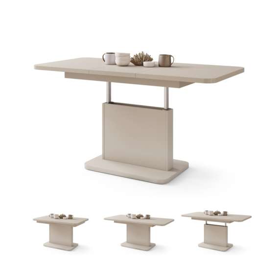 Sofabord ASTON MINI - 110-138x70 cm - beige matt