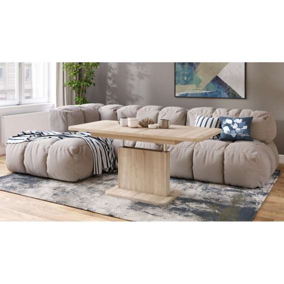 Sofabord ASTON MINI - 110-138x70 cm - eik sonoma
