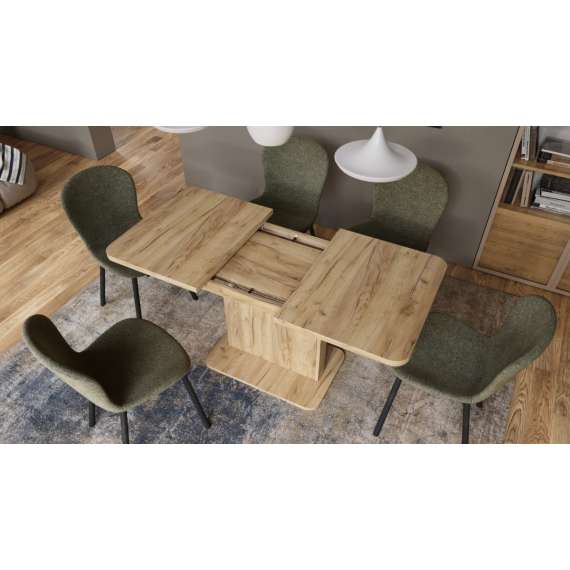Sofabord ASTON MINI - 110-138x70 cm - eik craft gold