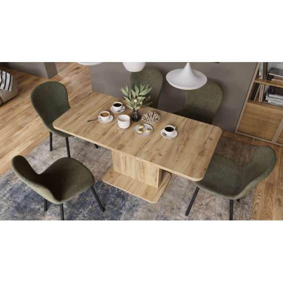 Sofabord ASTON MINI - 110-138x70 cm - eik craft gold