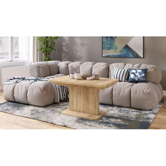 Sofabord ASTON MINI - 110-138x70 cm - eik craft gold