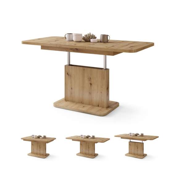 Sofabord ASTON MINI - 110-138x70 cm - eik artisan