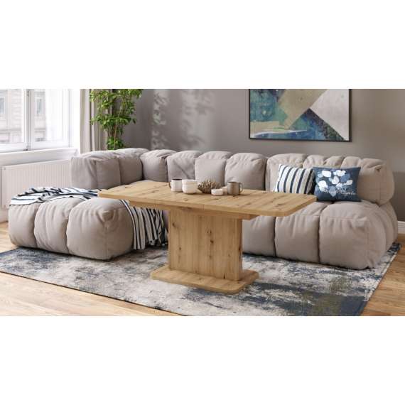 Sofabord ASTON MINI - 110-138x70 cm - eik artisan