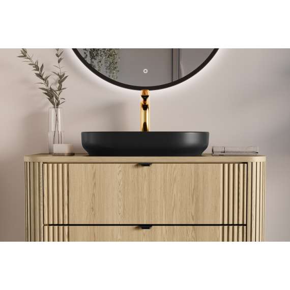 Servantskap Ovalia 80 cm - eik - 2 skuffer