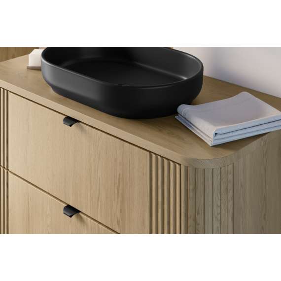 Servantskap Ovalia 80 cm - eik - 2 skuffer