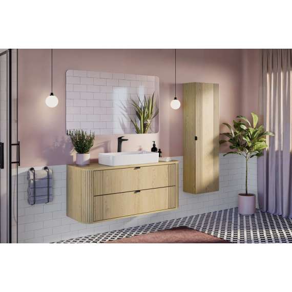 Servantskap Ovalia 80 cm - eik - 2 skuffer