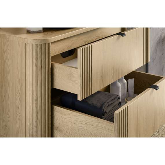 Servantskap Ovalia 100 cm - eik - 2 skuffer