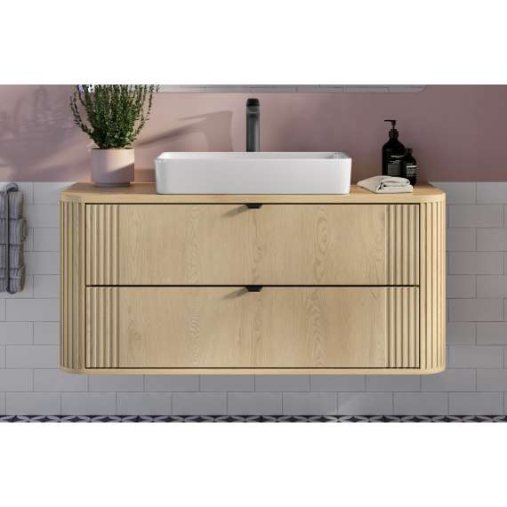 Servantskap Ovalia 120 cm - eik - 2 skuffer