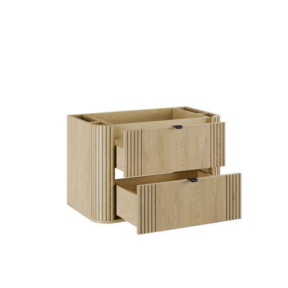 Baderomssett Ovalia 80 cm - eik - 3 deler