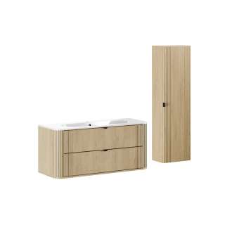 Baderomssett Ovalia 120 cm - eik - 3 deler