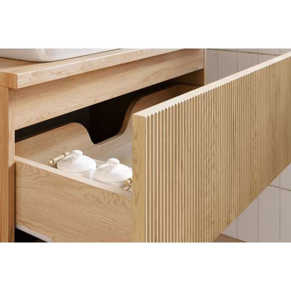 Baderomssett Nordic 80 cm - eik - 3 deler