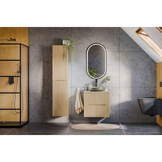 Baderomssett Nordic 80 cm - eik - 3 deler