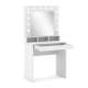 Sminkebord BROADWAY 80x152 cm - hvit matt - med speil