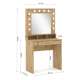 Sminkebord BROADWAY 80x152 cm - eik artisan - med speil