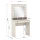 Sminkebord BROADWAY 80x152 cm - cashmere - med speil
