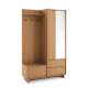 Entregarderobe Yasumi 125x201 cm - eik - hyller og 2 dører