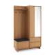Entregarderobe Yasumi 125x201 cm - eik - hyller og 2 dører