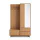 Entregarderobe Yasumi 125x201 cm - eik - hyller og 2 dører