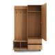 Entregarderobe Yasumi 125x201 cm - eik - hyller og 2 dører