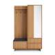 Entregarderobe Yasumi 125x201 cm - eik - hyller og 2 dører