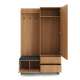 Entregarderobe Yasumi 125x201 cm - eik - hyller og 2 dører
