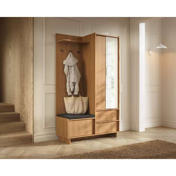 Entregarderobe Yasumi 125x201 cm - eik - hyller og 2 dører